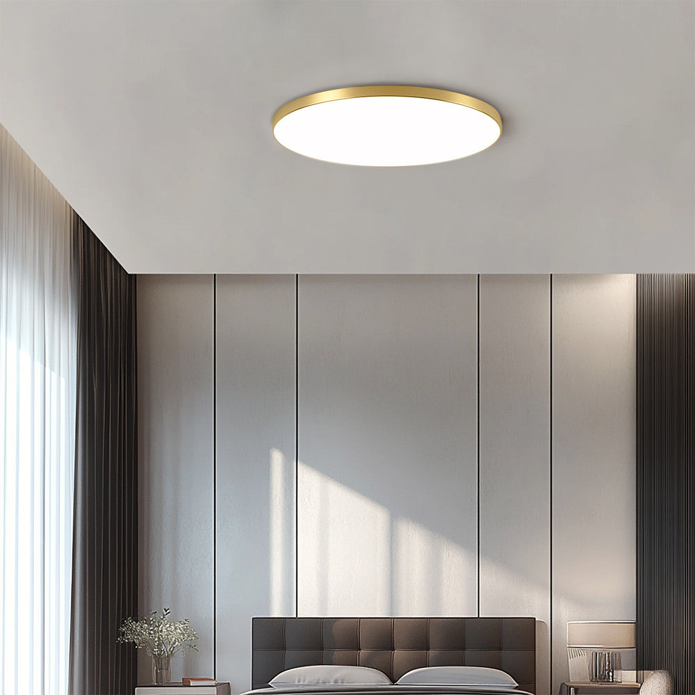 Luz de techo LED redonda moderna, montaje empotrado brillante para interiores