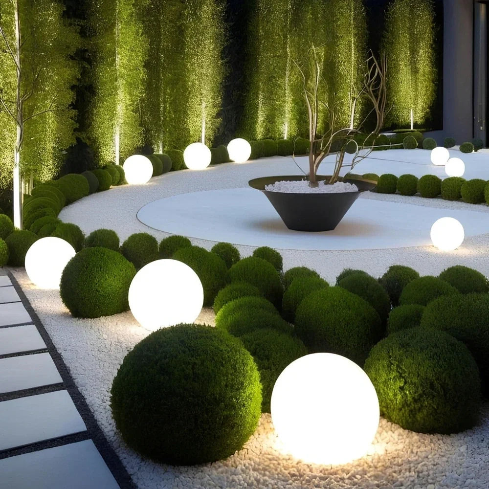 Luz de jardín esférica LED con cambio de color