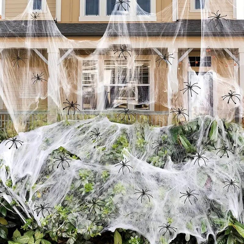 200 Sqft Spider Webs Halloween Door Decorations With Fake - product detail 2