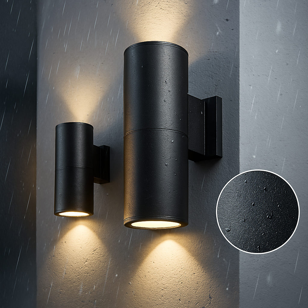 Luz de pared exterior contemporánea con iluminación LED para exteriores