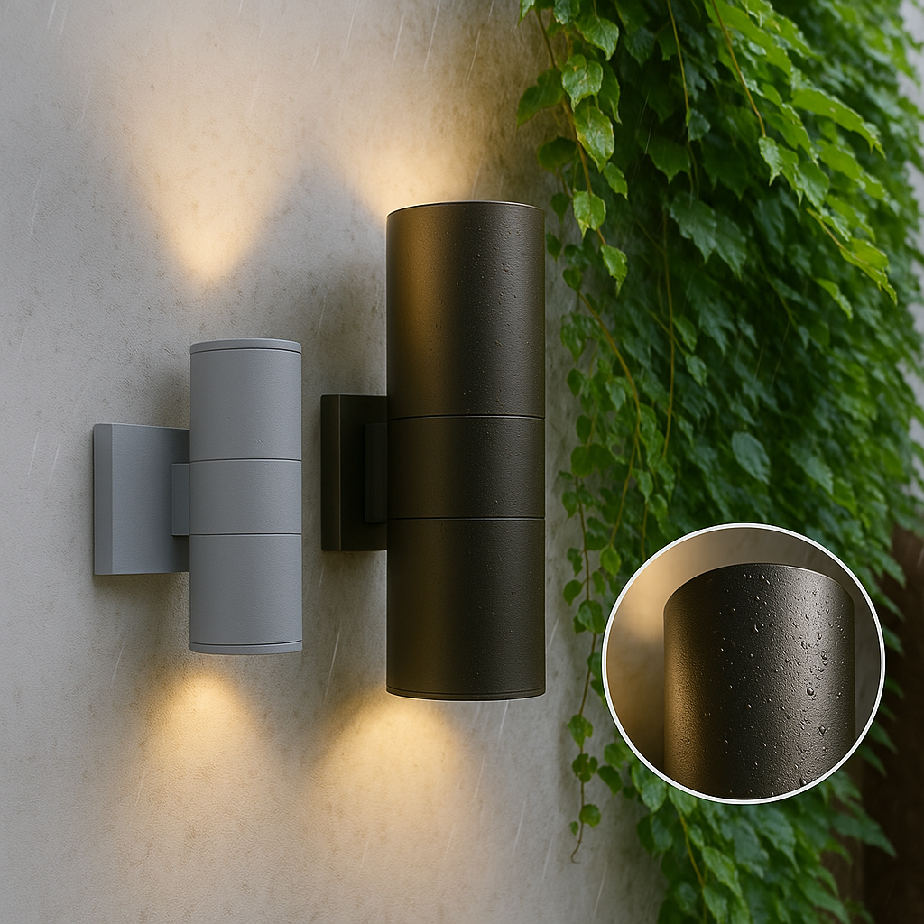 Luz de pared exterior contemporánea con iluminación LED para exteriores