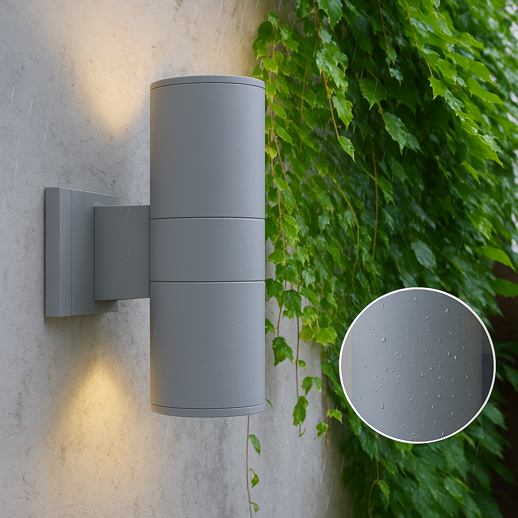 Luz de pared exterior contemporánea con iluminación LED para exteriores