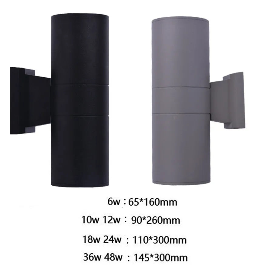 Luz de pared exterior contemporánea con iluminación LED para exteriores