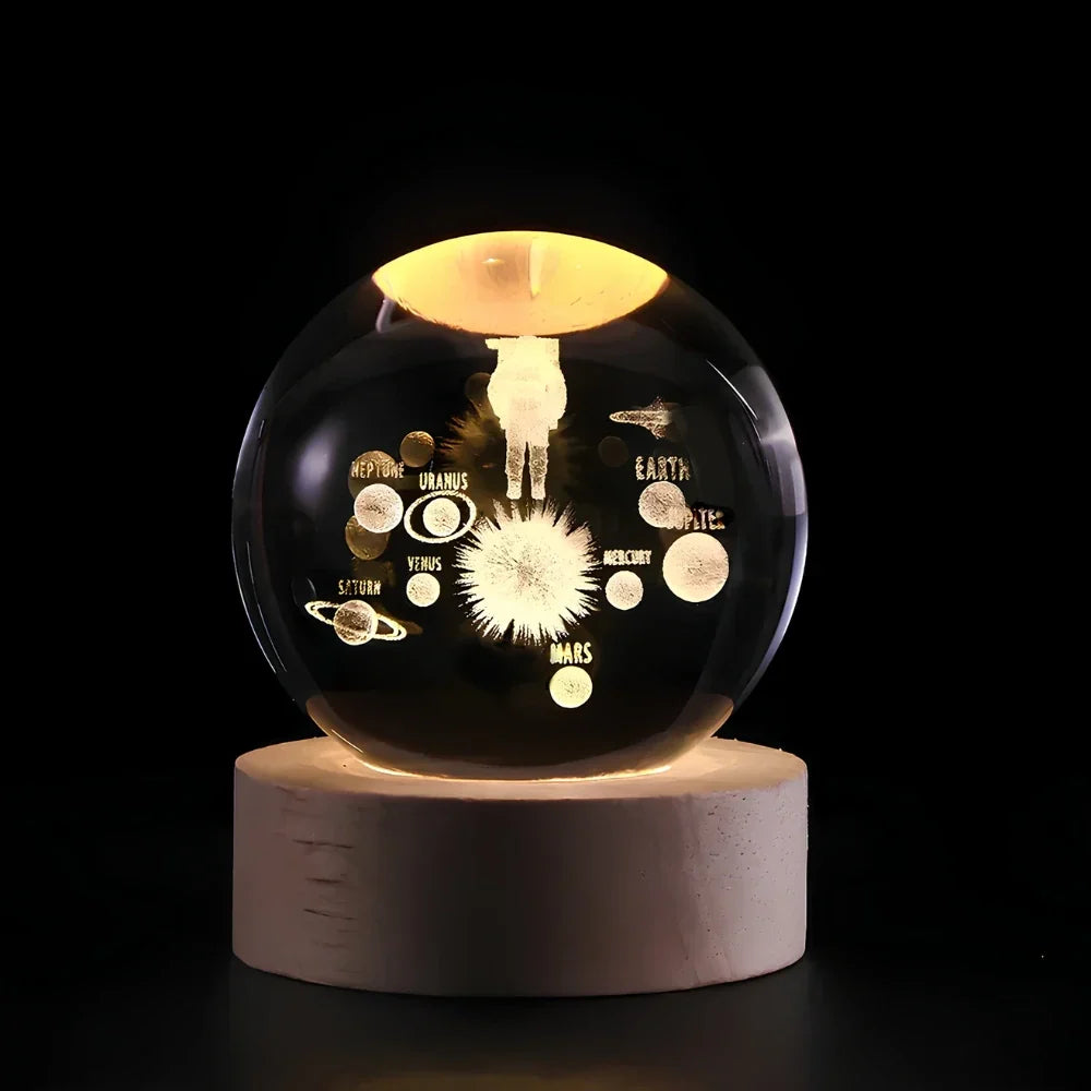 Lámpara de Bola de Cristal Cósmica Decoración Mágica LED para el Hogar