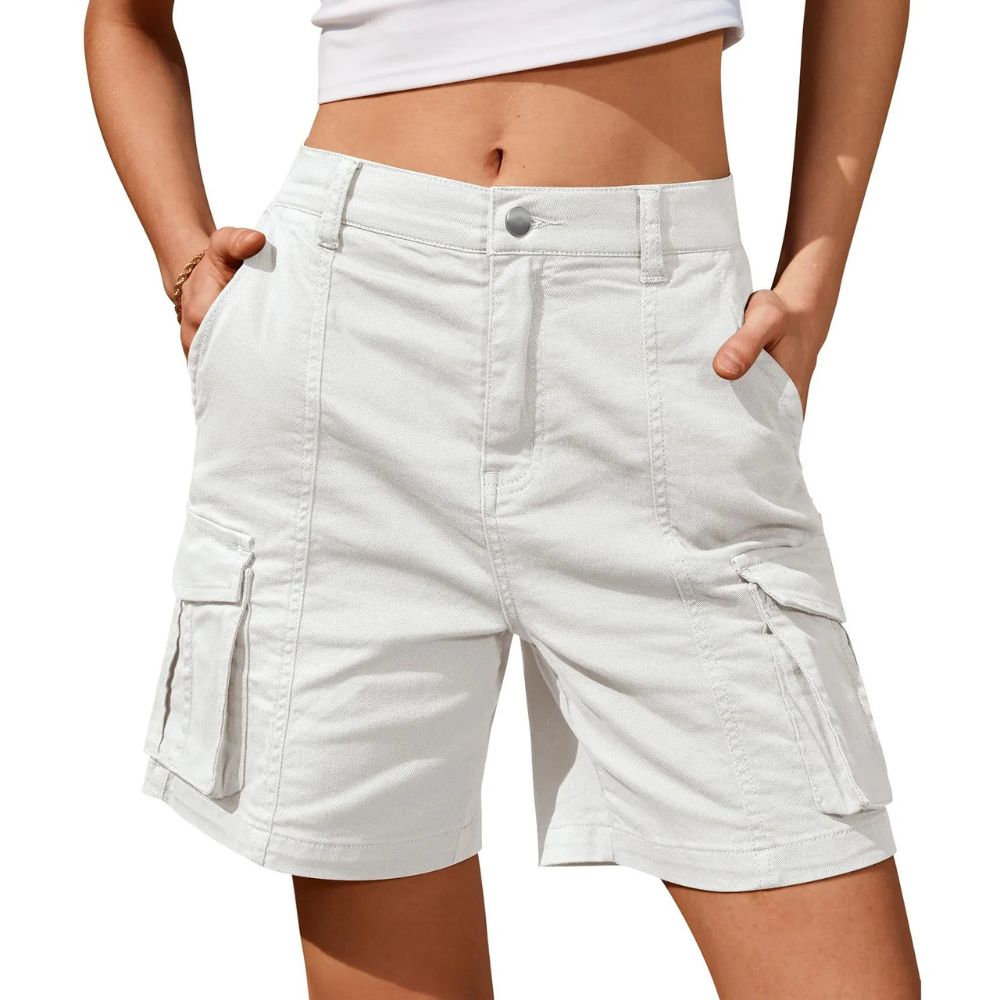 Womens Low Waist Long Work Cargo Shorts - product detail 3