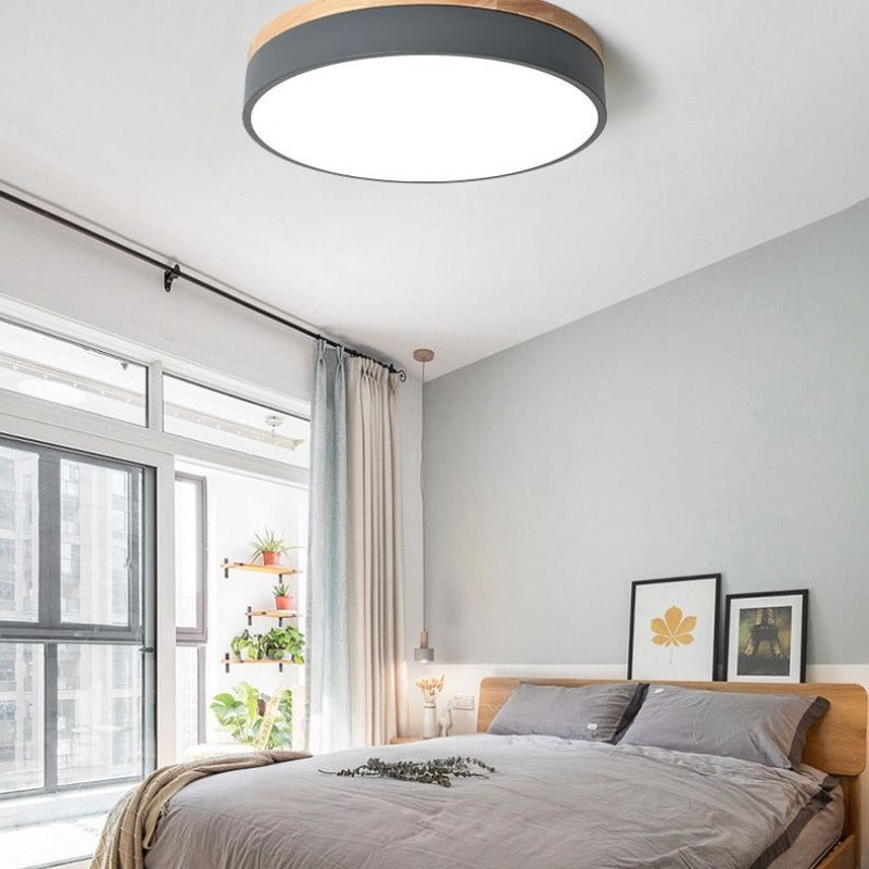 Luz de techo inteligente redonda regulable para habitaciones modernas