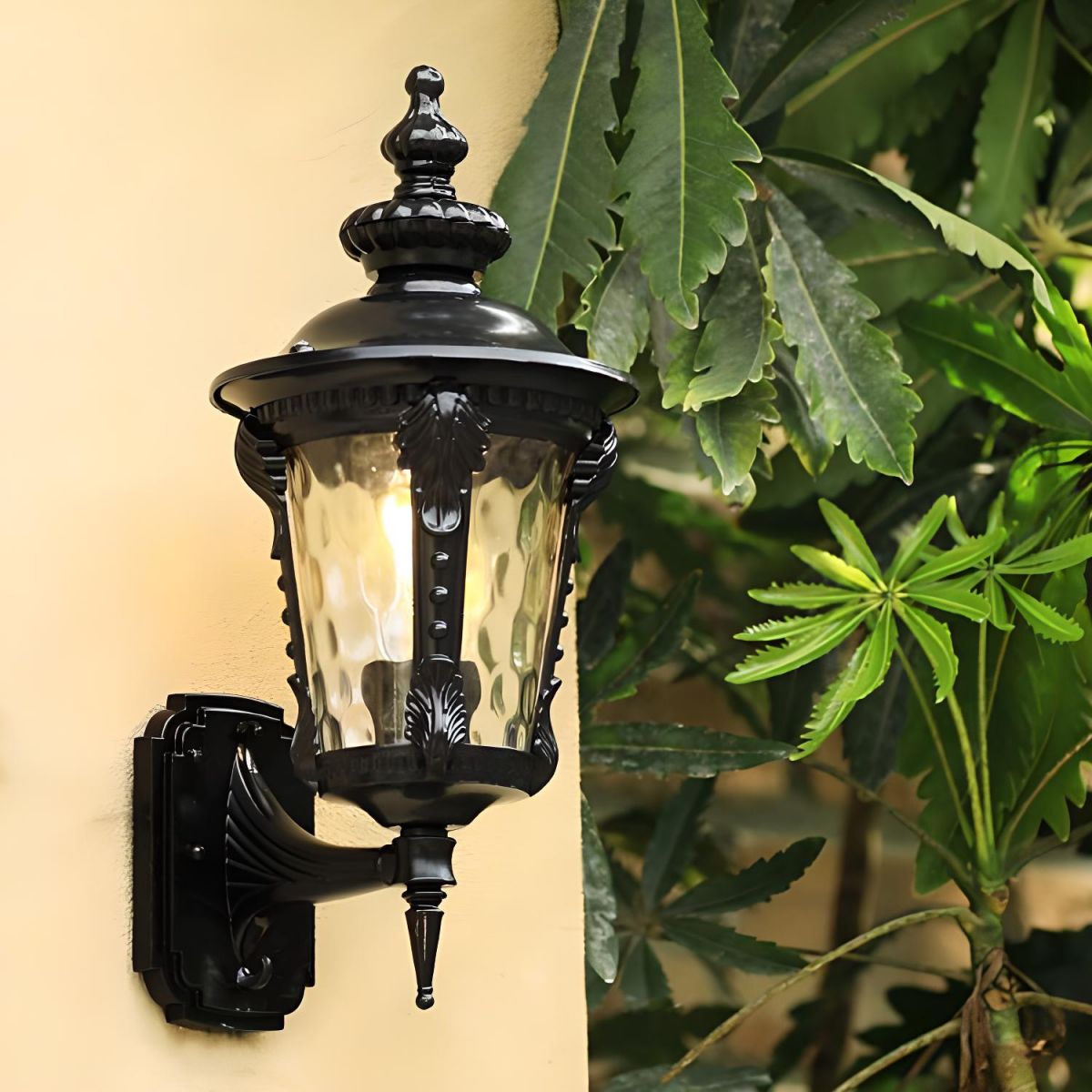 Lámpara de pared exterior estilo vintage Farol decorativo para paredes exteriores