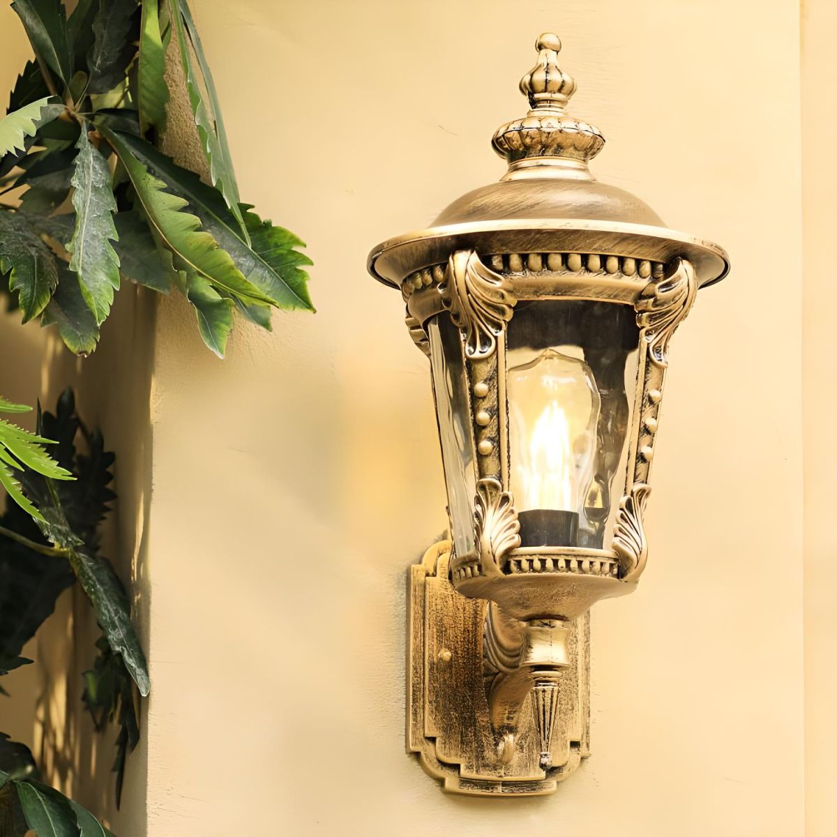 Lámpara de pared exterior estilo vintage Farol decorativo para paredes exteriores