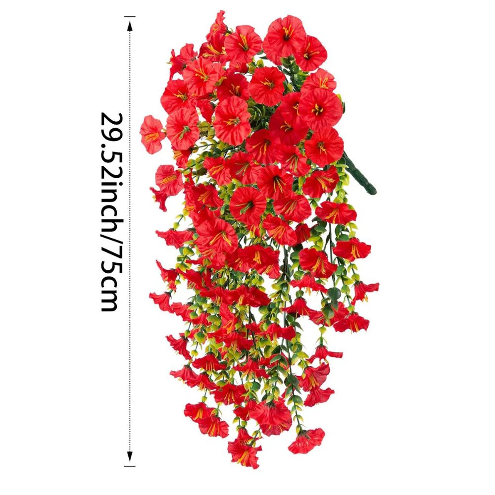 UV Resistant Artificial Morning Glory Flower Hanging Decor - product detail 4