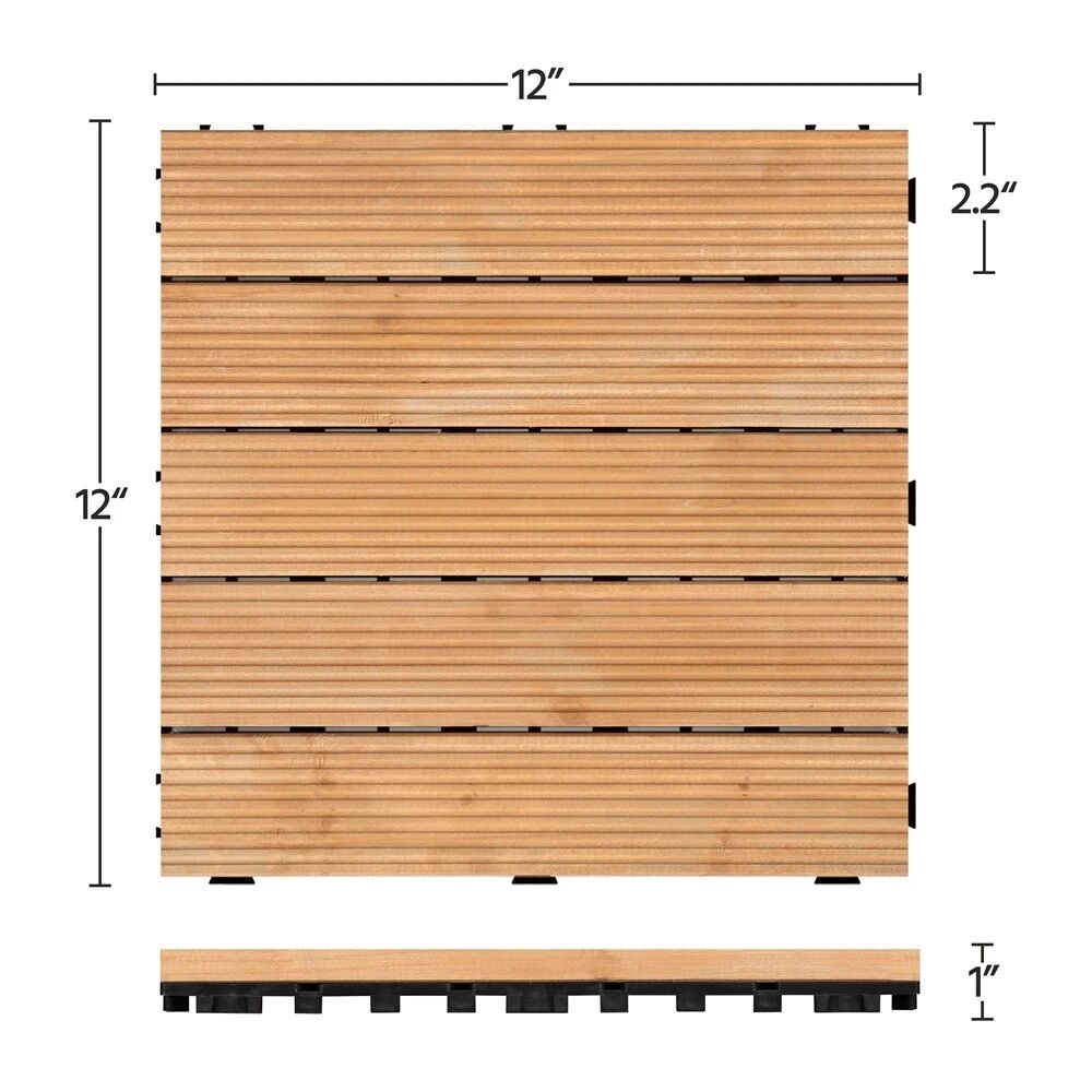 Interlocking Outdoor Patio Wood Flooring Deck Tiles 27Pcs - product detail 3