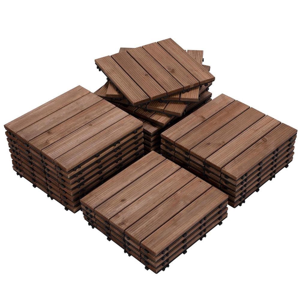 Interlocking Outdoor Patio Wood Flooring Deck Tiles 27Pcs - product detail 6