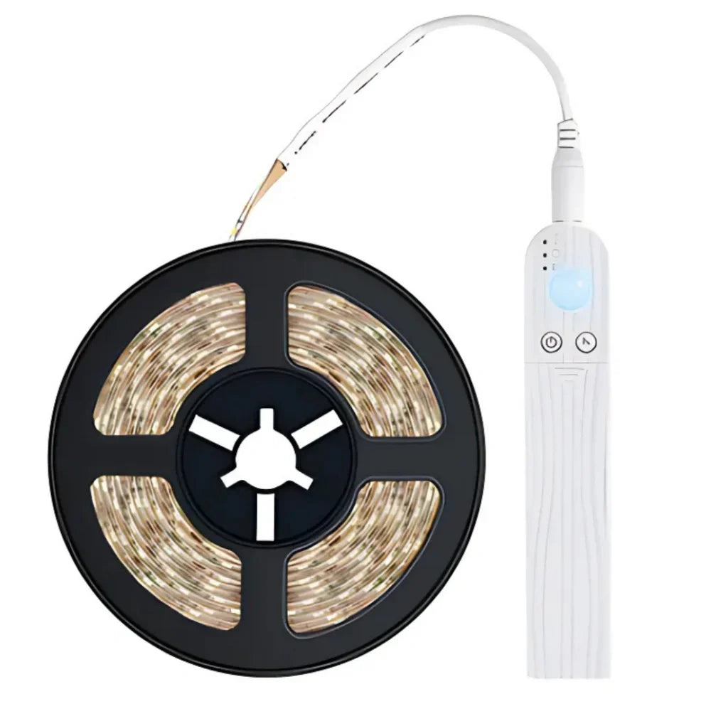 Tira de luz LED flexible, impermeable y controlada por sensor