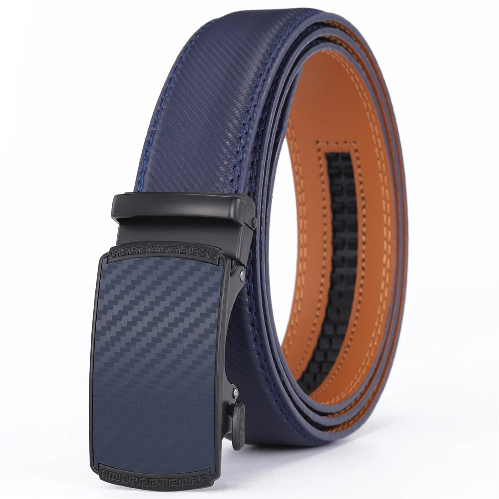 Men's Leather Belt with Automatic Buckle - product detail 6