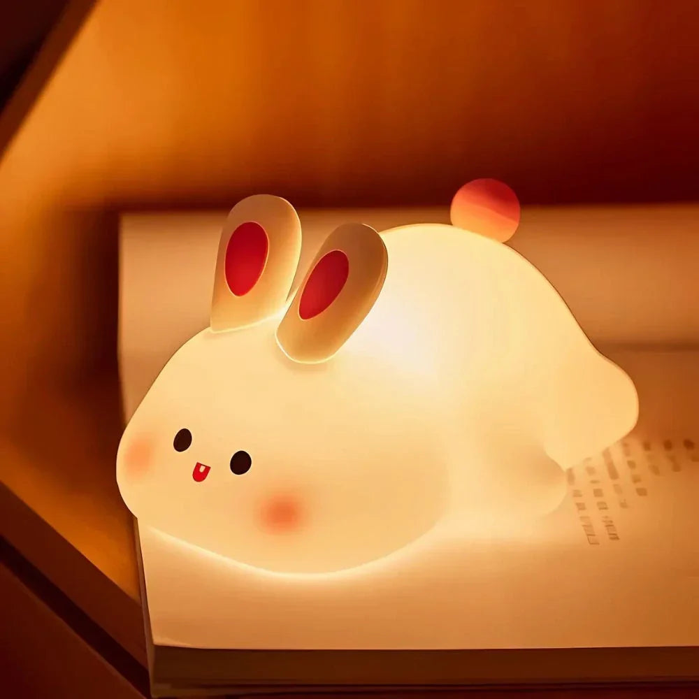 Lámpara de noche adorable con control táctil recargable para mesita de noche