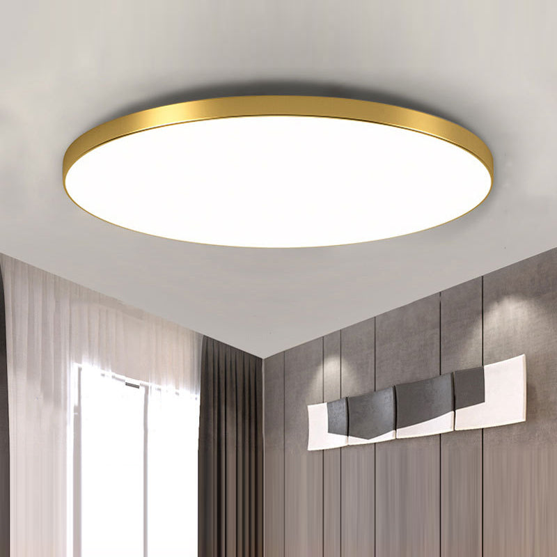 Luz de techo LED redonda moderna, montaje empotrado brillante para interiores