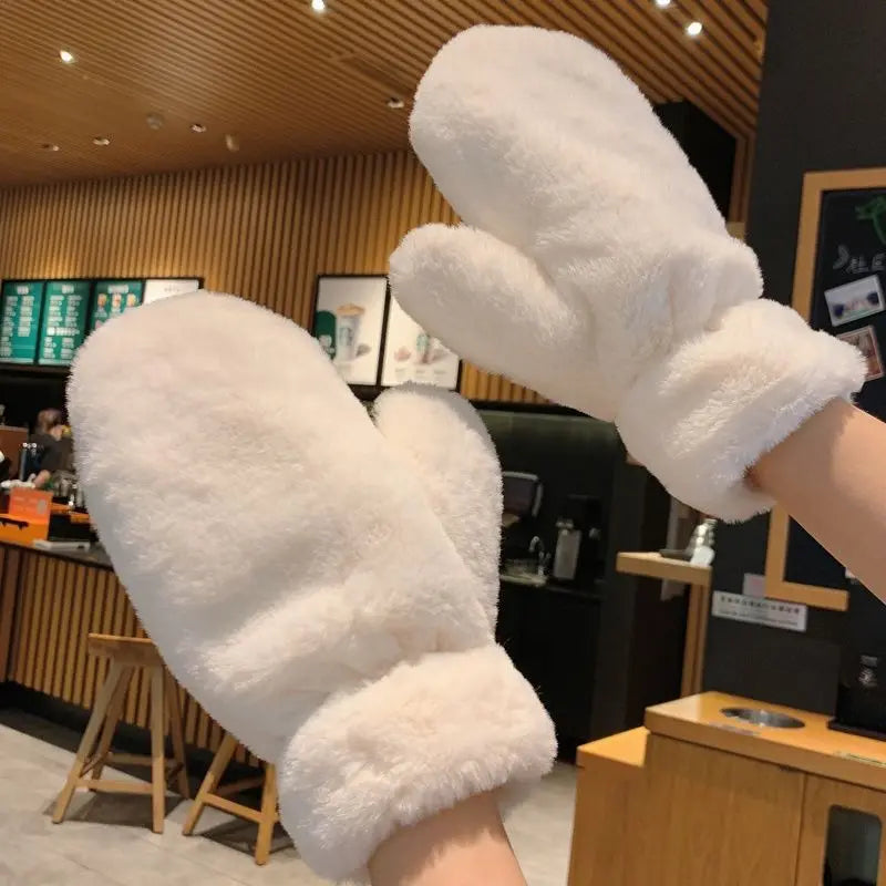 NOMOVA Fluffy Plush Mittens Winter Warm Gloves