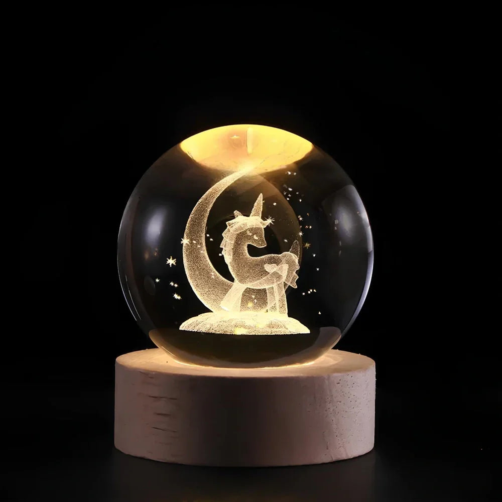 Lámpara de Bola de Cristal Cósmica Decoración Mágica LED para el Hogar