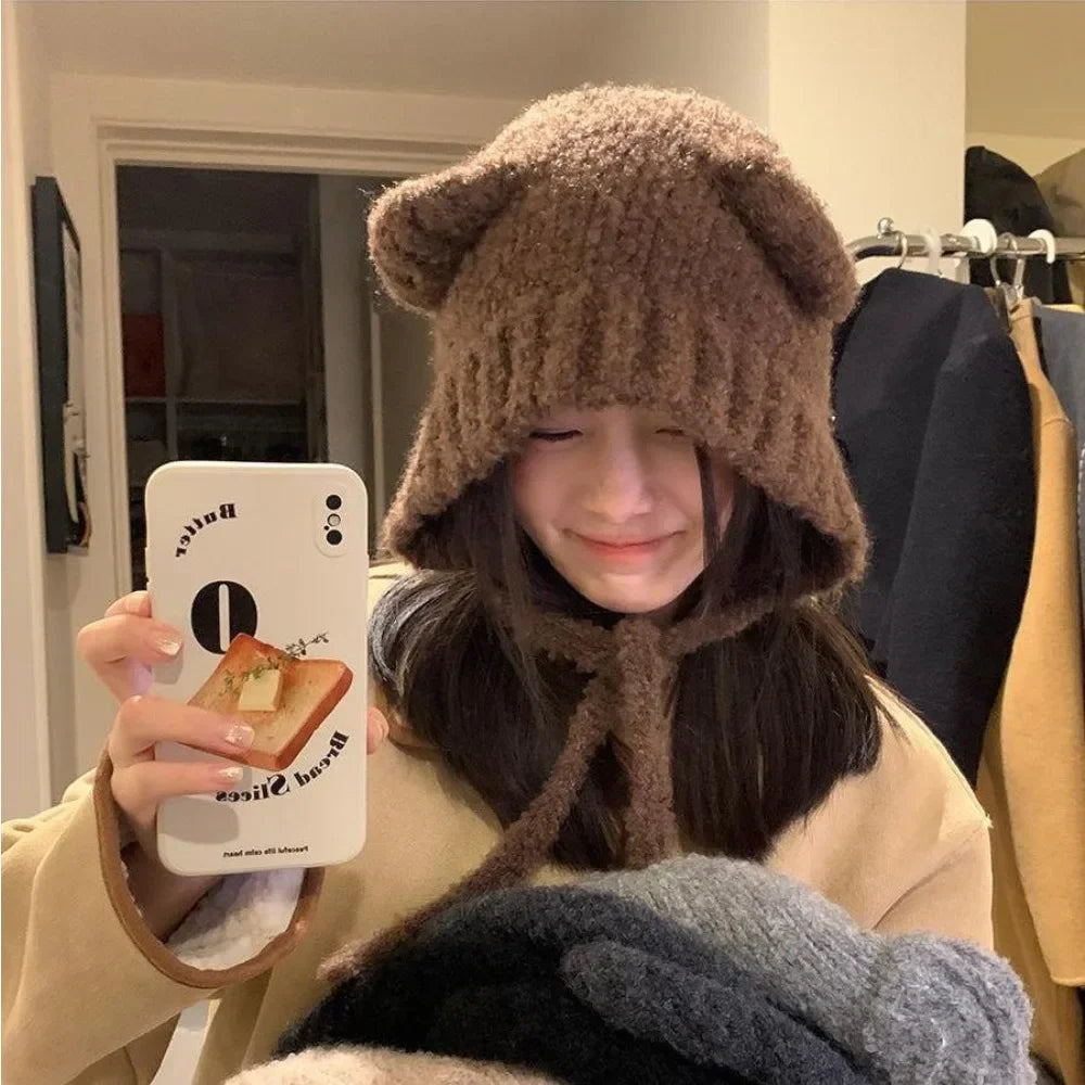 NOMOVA Cute Bear Ear Winter Hat