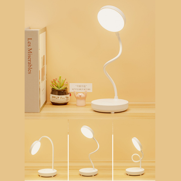 Lámpara de escritorio LED con brillo ajustable y cuello flexible