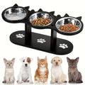 NOMOVA Elevated Cat Bowl with 3 Stainless Steel Dishes