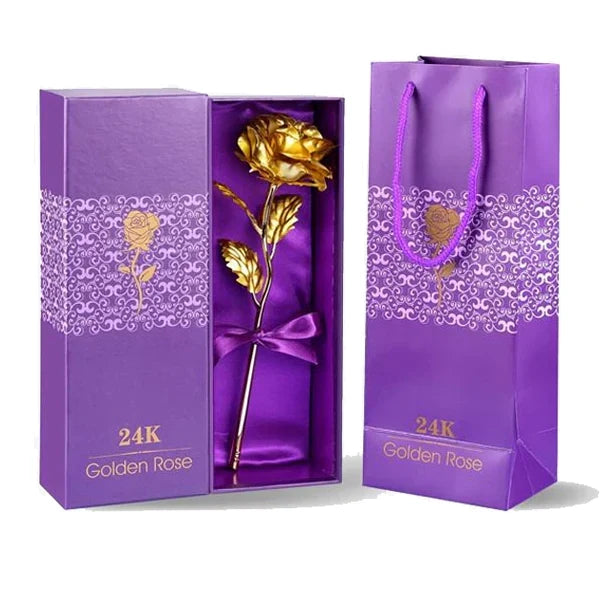 NOMOVA 24K Gold Dipped Real Rose with Gift Box