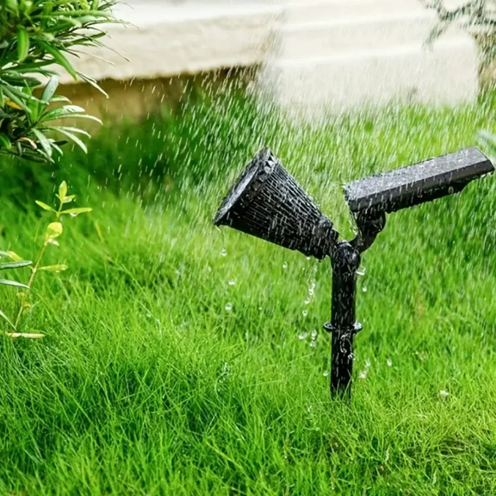 Luz solar LED para jardín exterior, foco ajustable e impermeable