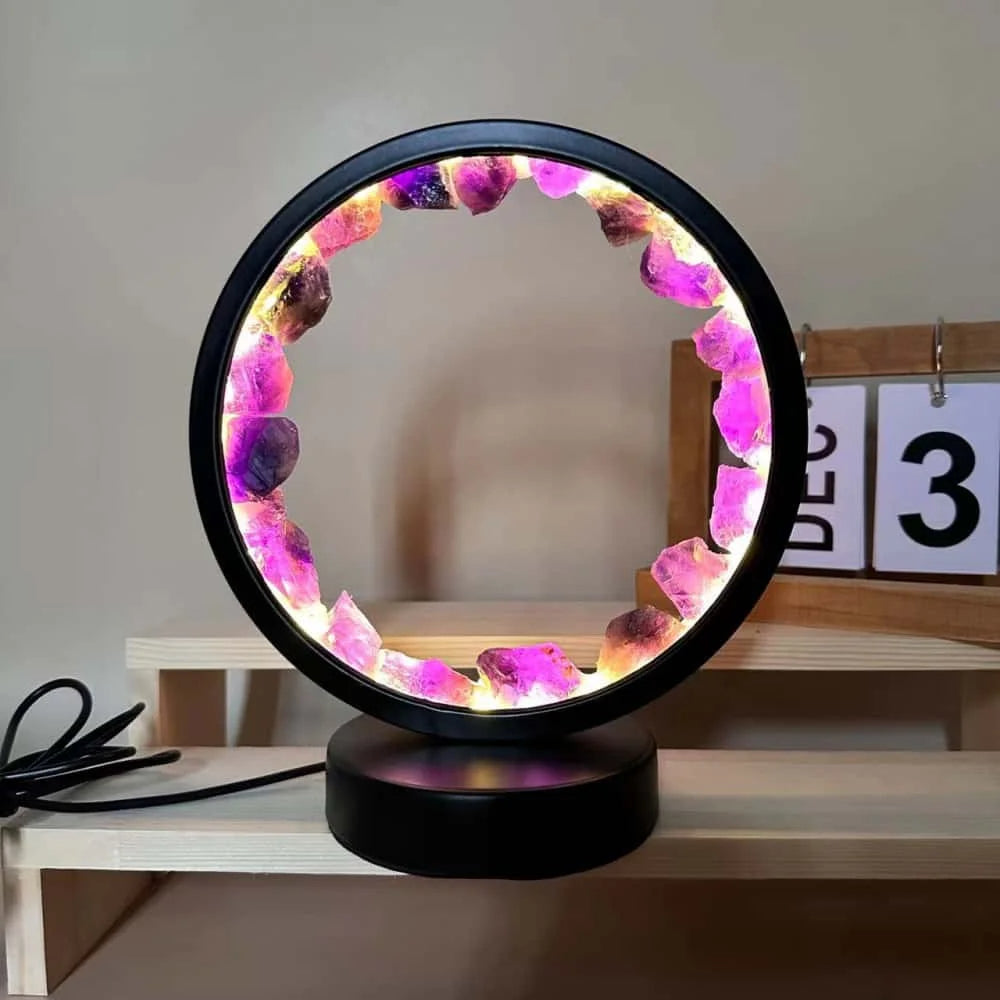 Healing Stone Night Lamp with Crystal Column Design - product detail 3