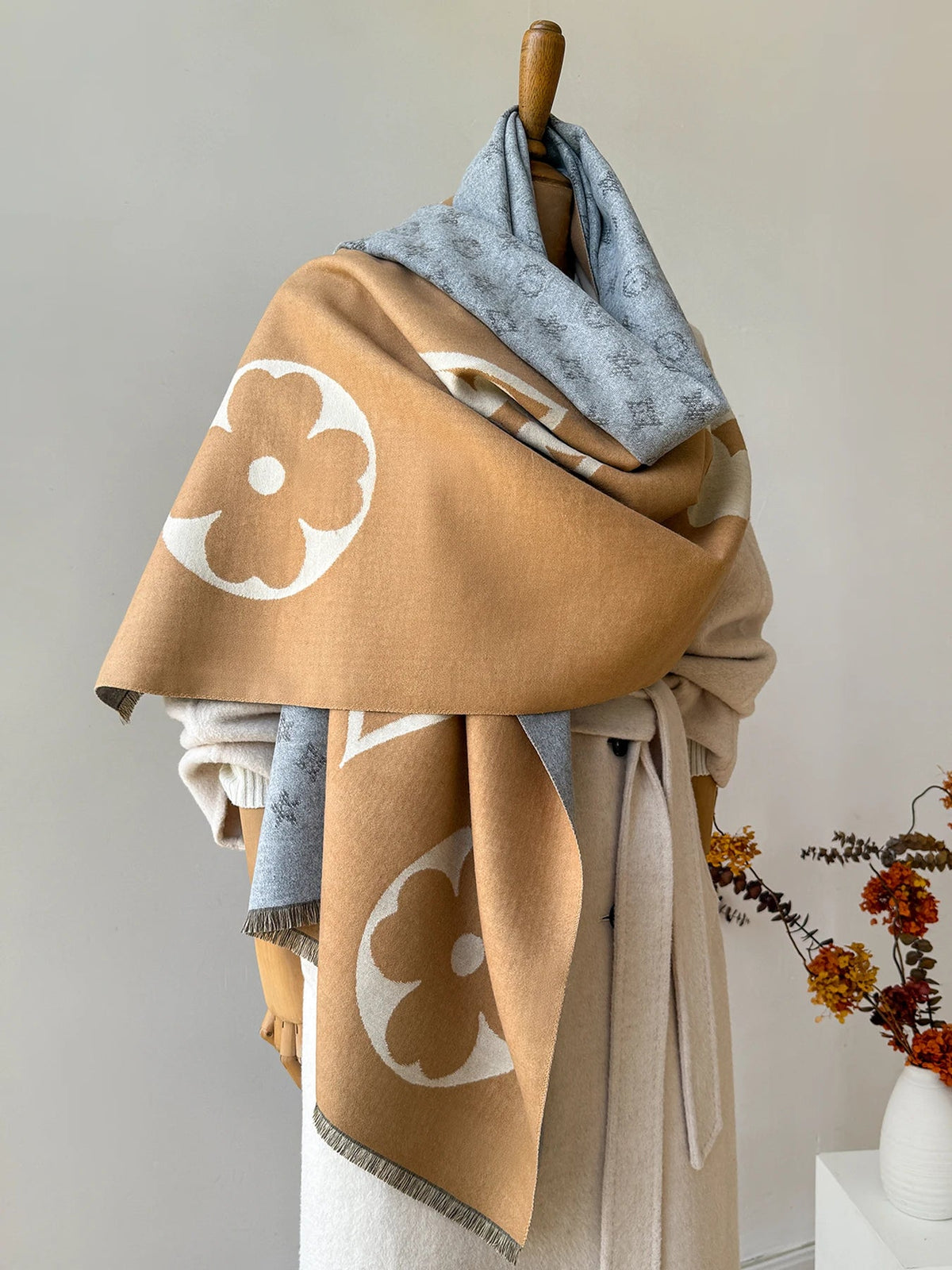 Luxury Faux Cashmere Winter Scarf Neck Warmer - product detail 5