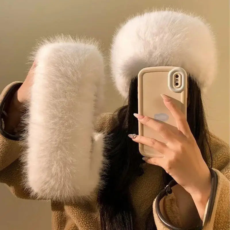 NOMOVA Fluffy Faux Fur Headband for Women