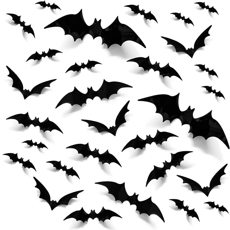 3D PVC Halloween Bats Wall Stickers - product detail 2