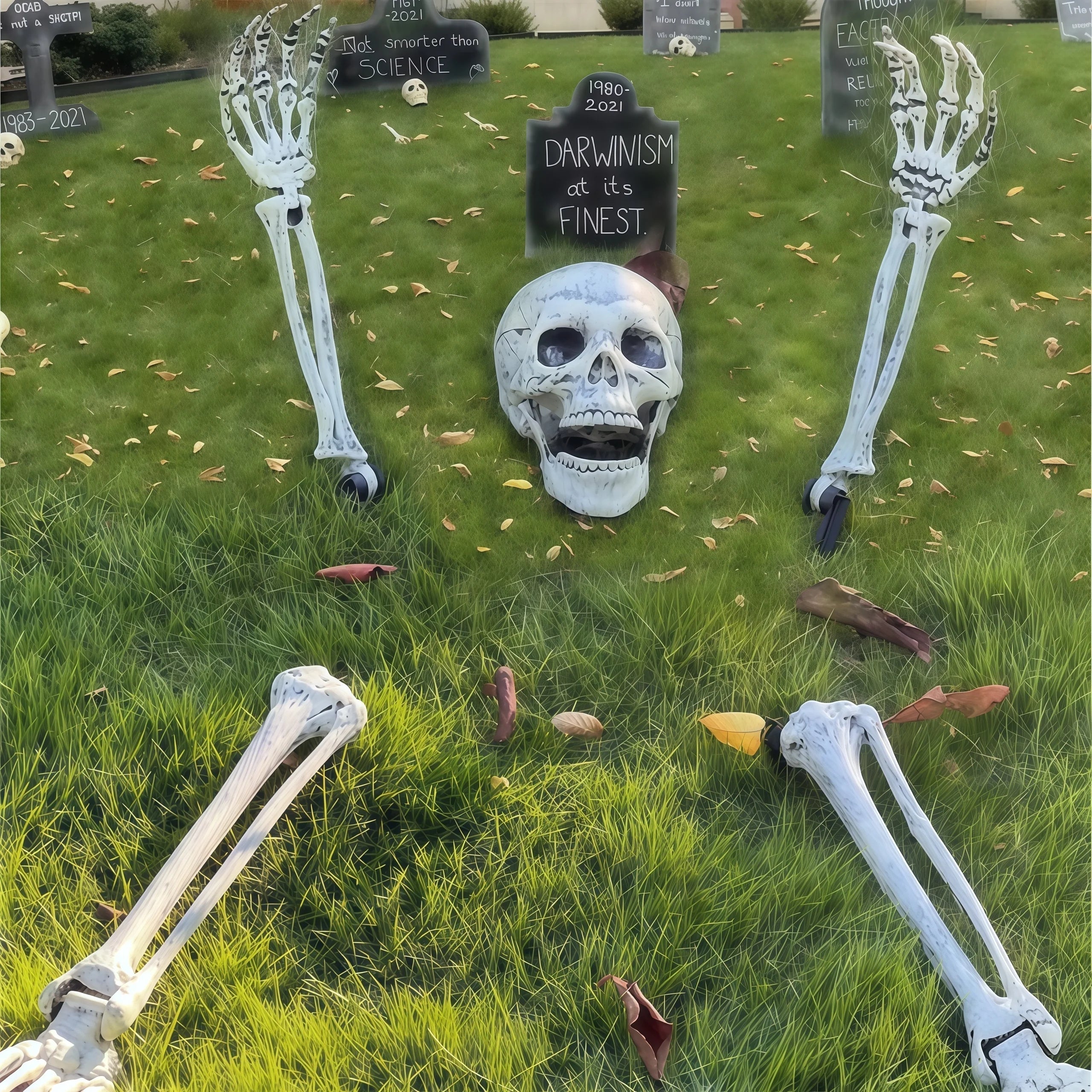 NOMOVA Spooky Skeleton Yard Decoration with Realistic Bones
