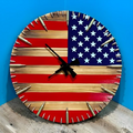 NOMOVA Handmade American Flag Clock | Handmade Patriotic Flag Bullet Clock
