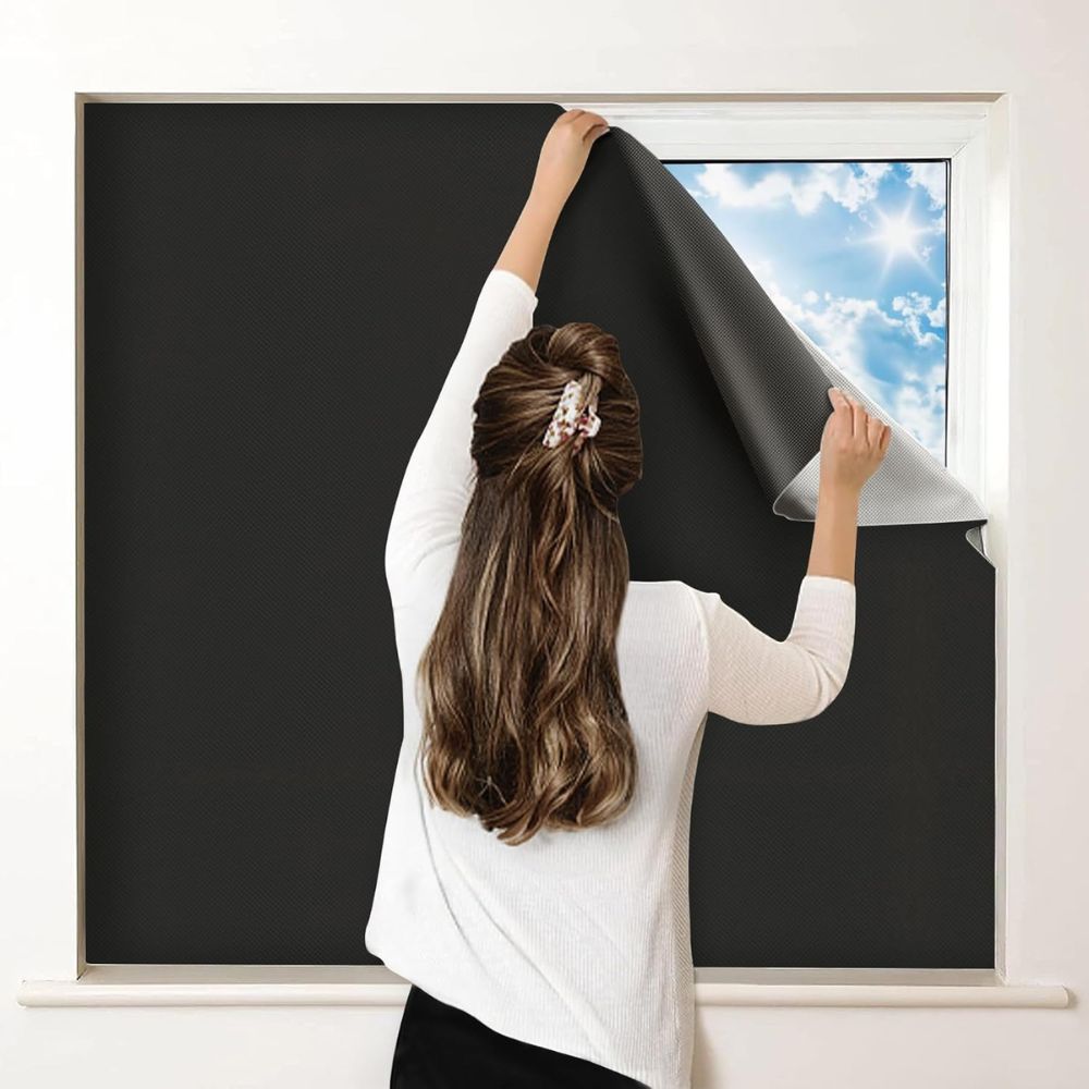 NOMOVA Adhesive Blackout Sun Blocking Window Cover Shade
