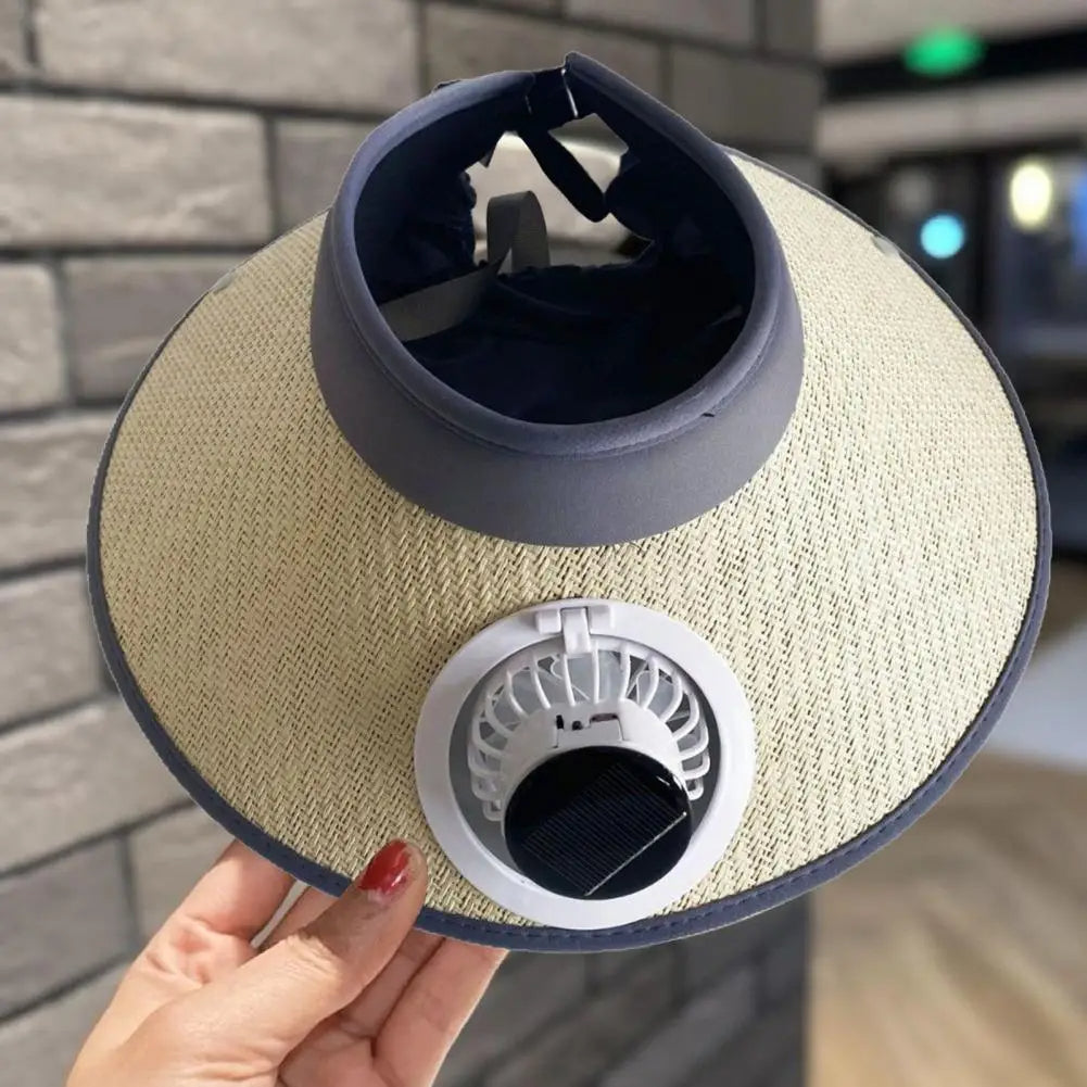 Wide Brim Sun Hat with Solar Powered Fan - product detail 7