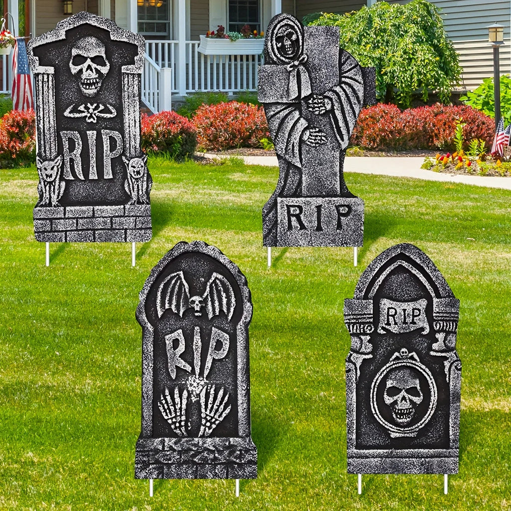 NOMOVA Halloween Tombstone Gravestones with Stakes