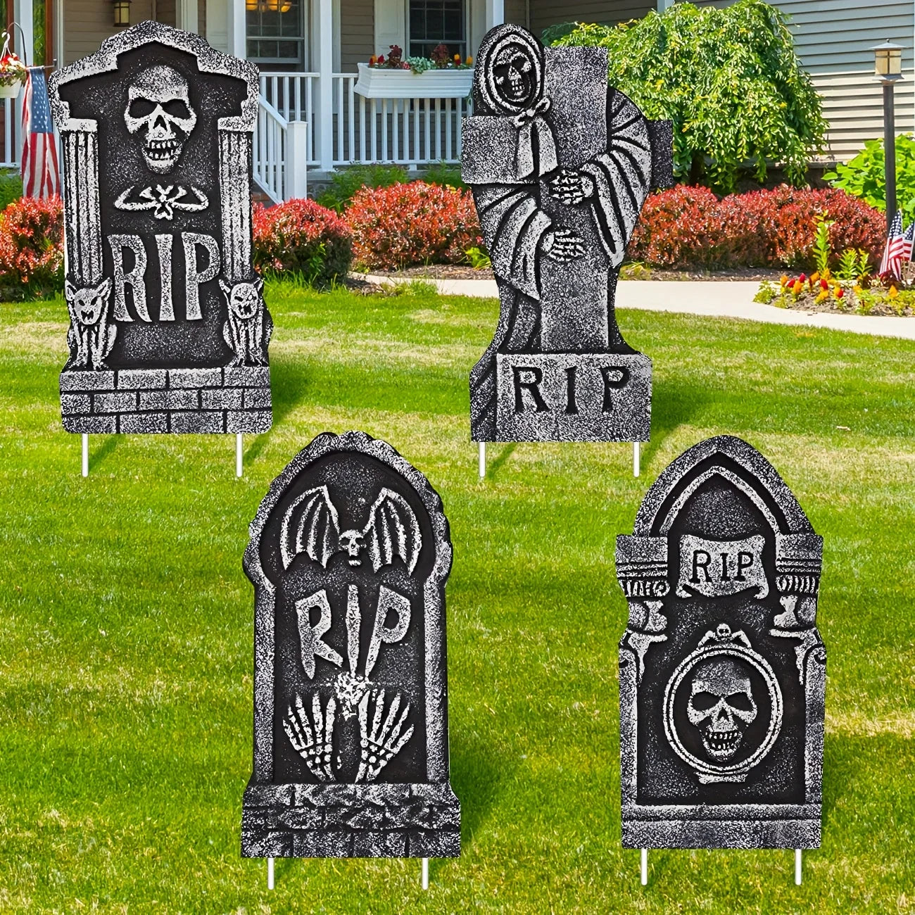 NOMOVA Halloween Tombstone Gravestones with Stakes