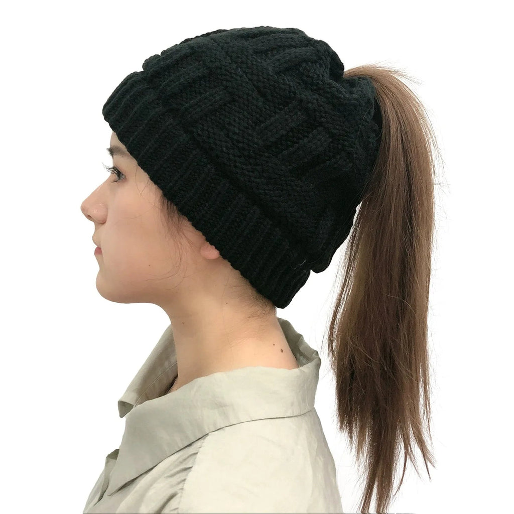 NOMOVA Women Winter Knit Beanie Ponytail Knit Hat