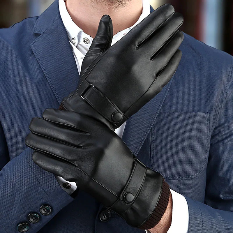 NOMOVA Touch Screen Men's Leather Gloves for Winter