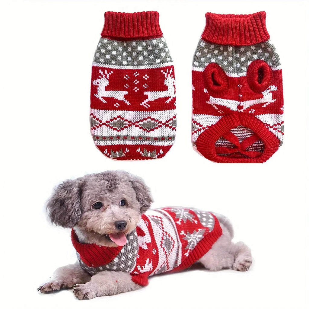 NOMOVA Knitted Dog Christmas Sweater for Small Pets