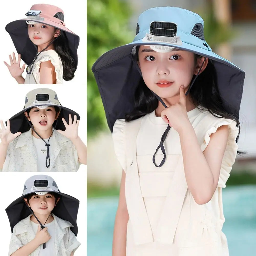 Adjustable Kids Solar Fan Hat - product detail 5