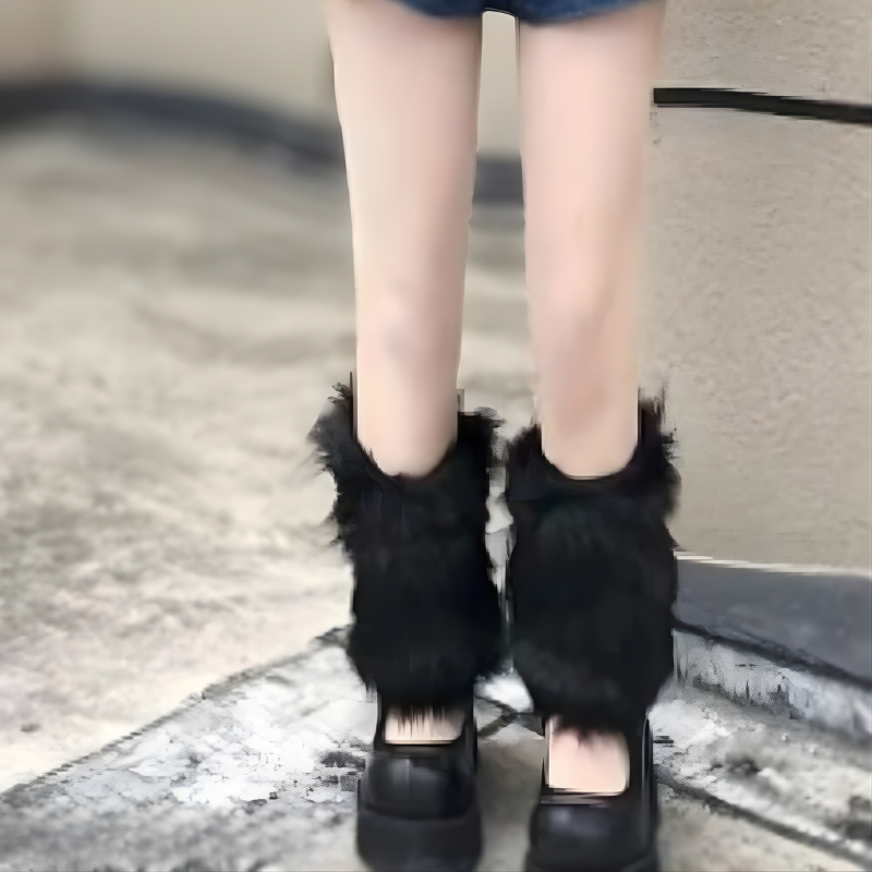 Winter Faux Fur Leg Warmer Boots Cover - product detail 5