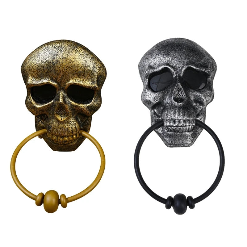 Skeleton Head Door Knocker Halloween Decoration - product detail 2