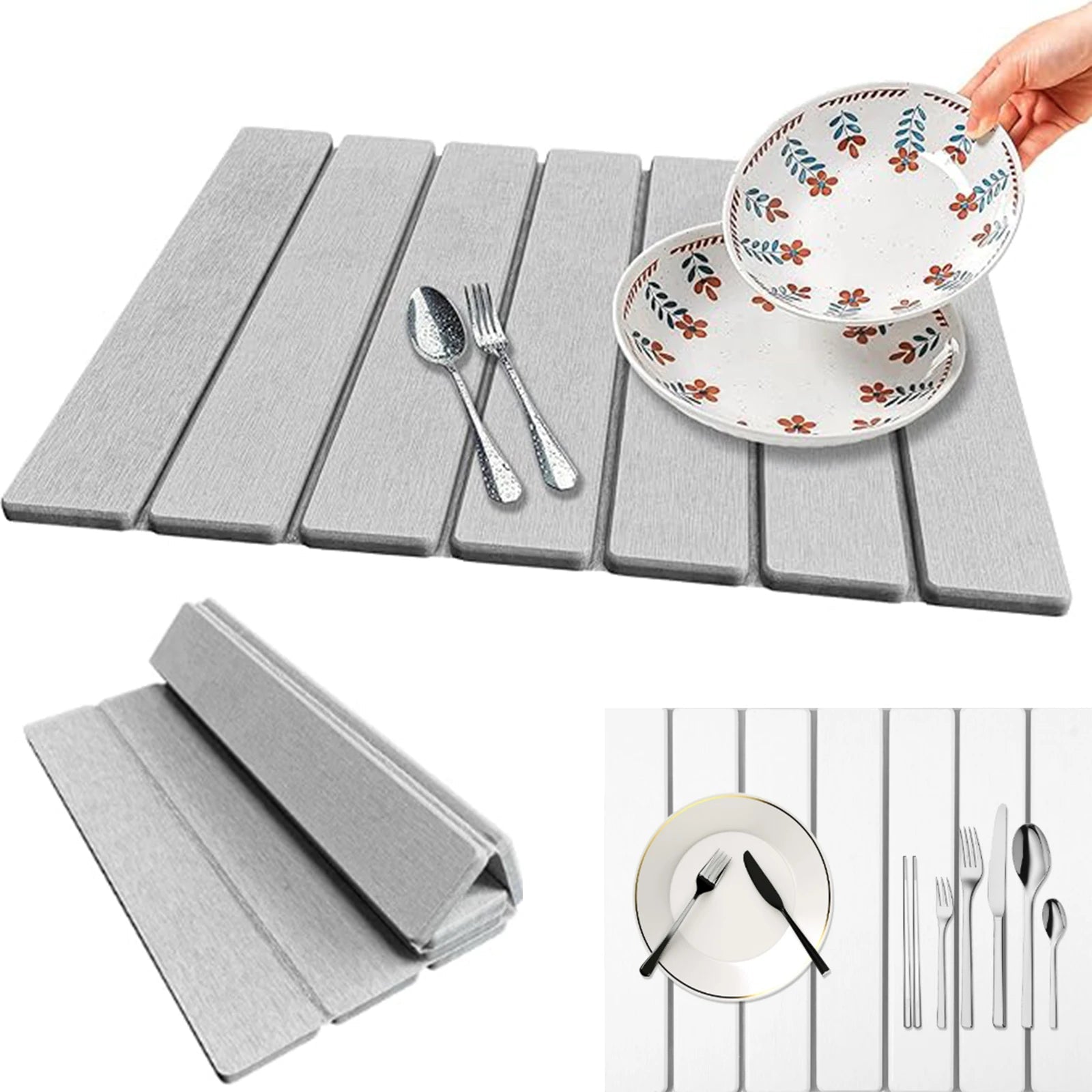 NOMOVA Foldable Diatomite Stone Dish Drying Mat
