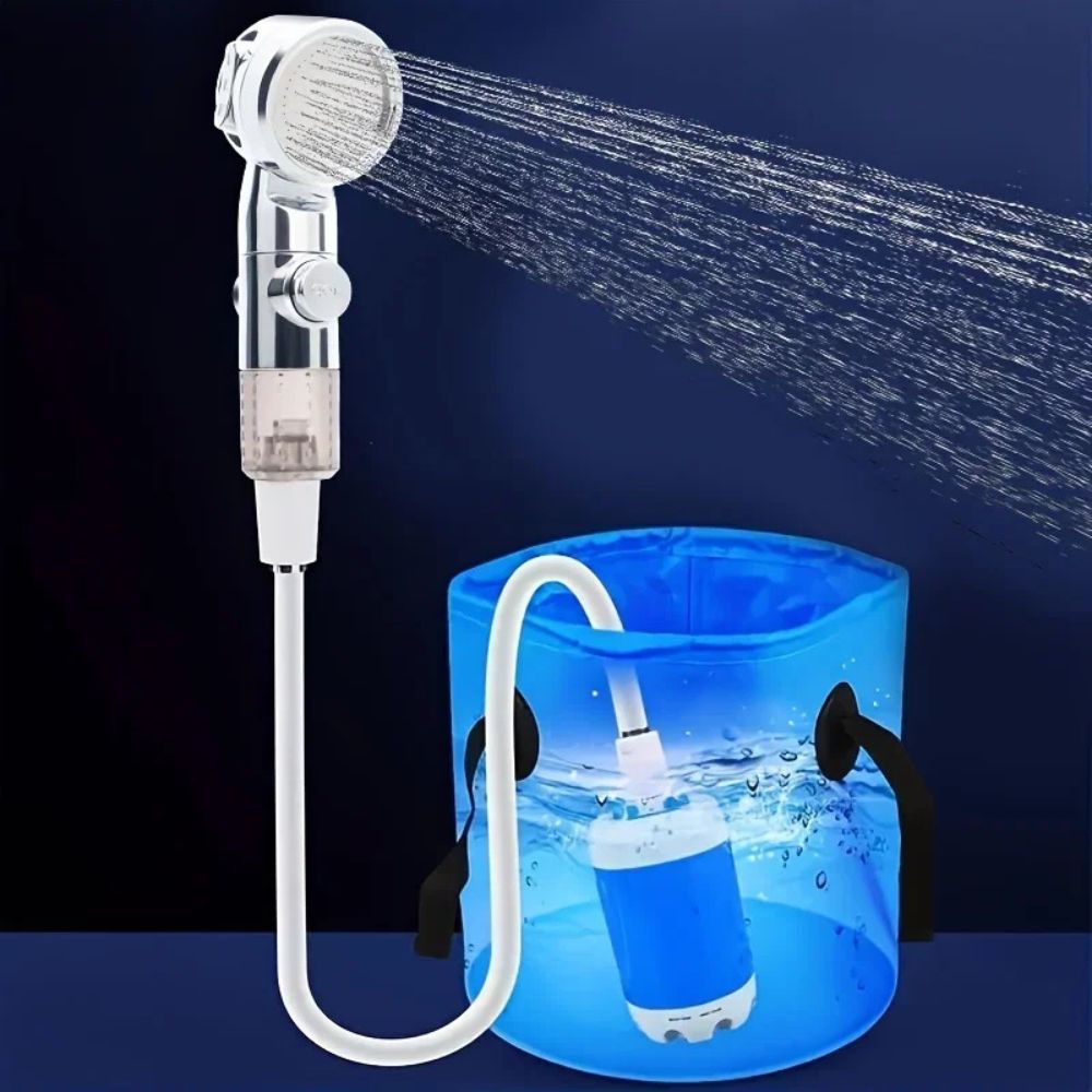 NOMOVA Portable USB Rechargeable Water Pump Shower Head