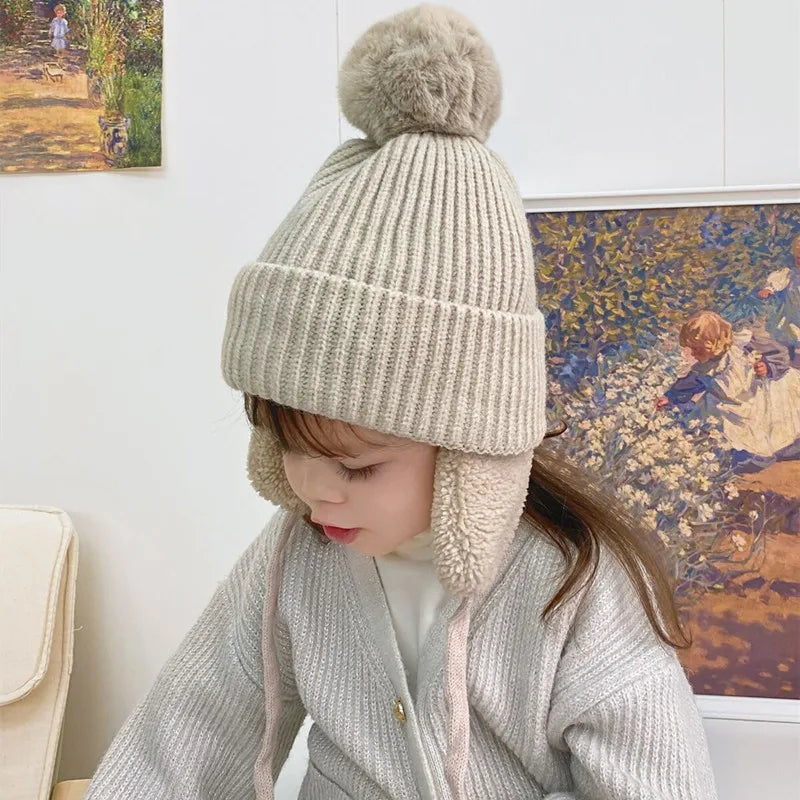 NOMOVA Kids Knit Beanie Winter Hat with Earflaps