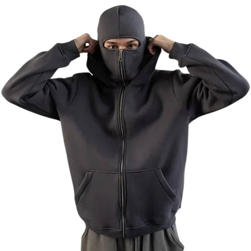 Unisex Full Zip Balaclava Hoodie - product detail 7