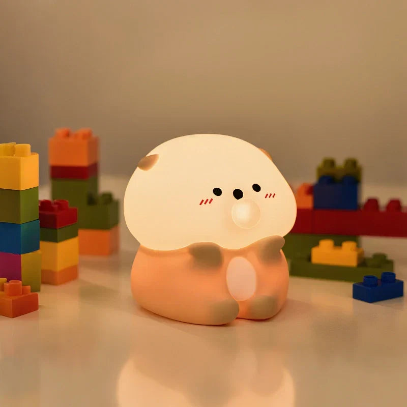Lámpara de noche adorable con control táctil recargable para mesita de noche