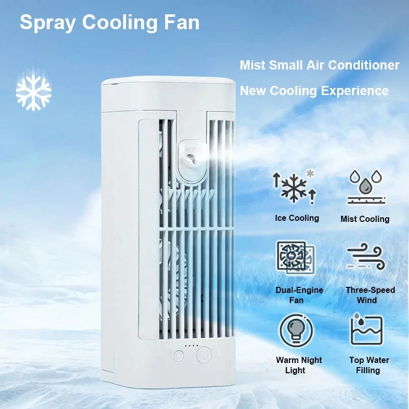 Mini Portable Air Conditioner Desk Fan with Spray Cooling - product detail 4