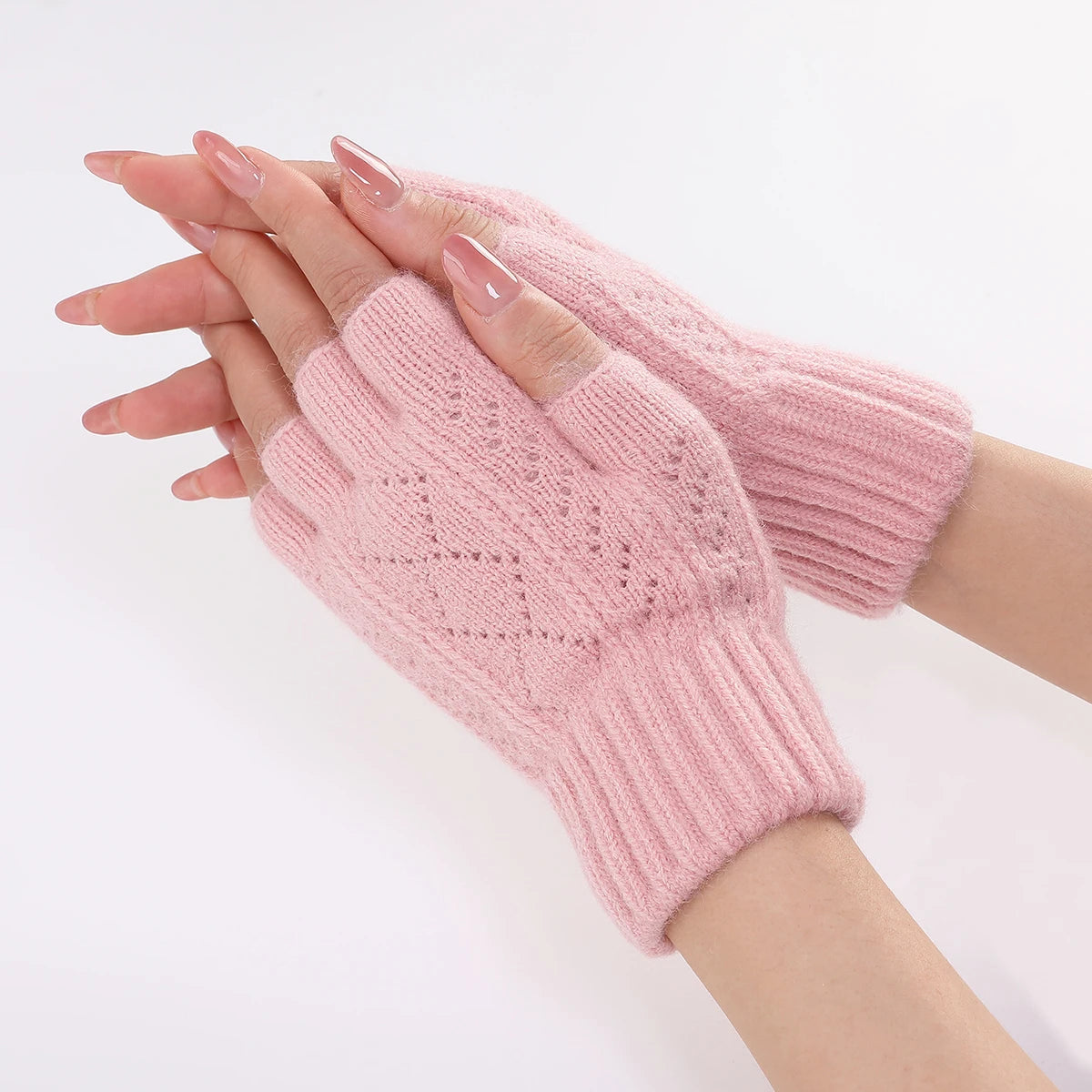 NOMOVA Soft Knit Fingerless Gloves for Winter