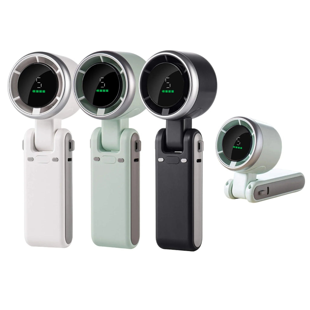 Foldable Handheld Turbo Fan with Digital Display - product detail 4